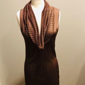 Brown Cowl Neck Sweater